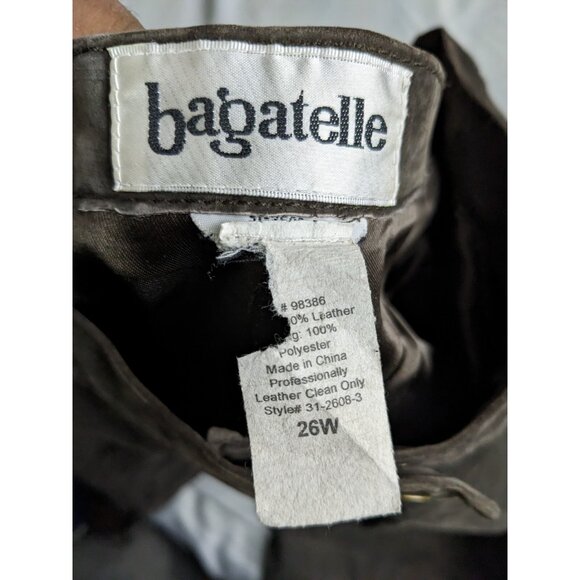 Bagatelle Pants Brown Suede 100% Leather Straight Leg Lined Womens Size 26W - Picture 4 of 12